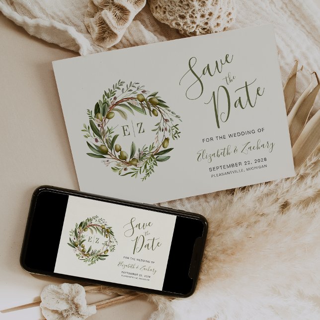Rustikaler Olivenhain Save the Date Einladung (Von Creator hochgeladen)
