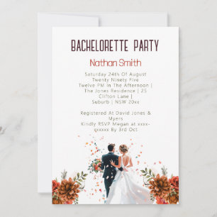 Rustikaler Orange Boho Sonnenuntergang Junggeselin Einladung