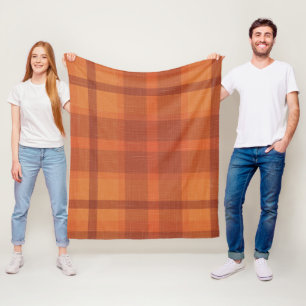Rustikaler Orange Herbst Karierter Tartan Fleecedecke