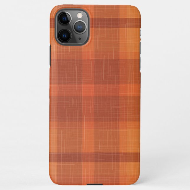 Rustikaler Orange Herbst Karierter Tartan iPhone Hülle (Rückseite)