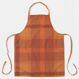 Rustikaler Orange Herbst Karierter Tartan Schürze