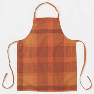 Rustikaler Orange Herbst Karierter Tartan Schürze