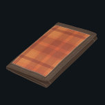 Rustikaler Orange Herbst Karierter Tartan Tri-fold Geldbeutel<br><div class="desc">Rustikaler Orange Herbst Karierter Tartan</div>