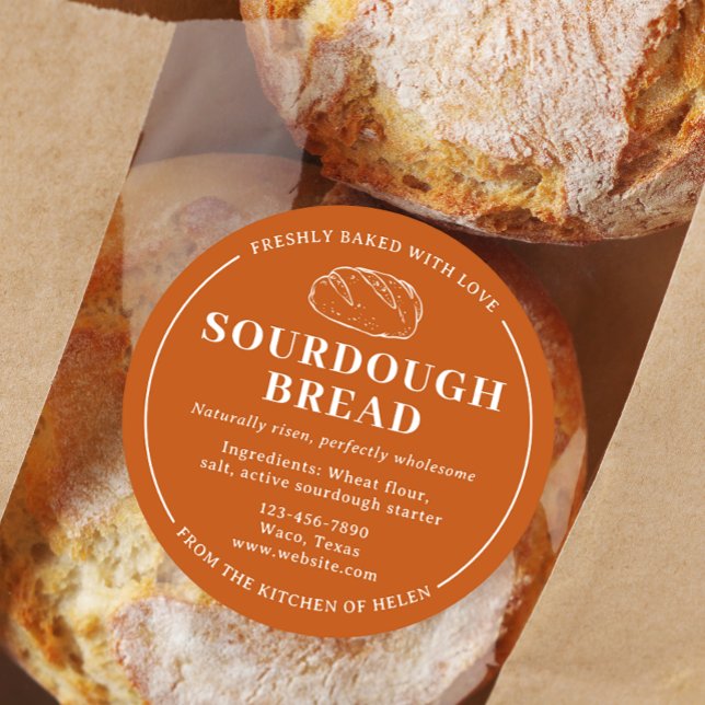 Rustikaler Orange Sourdough Bakery Brot Sticker (Von Creator hochgeladen)