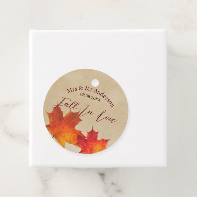 Rustikaler Orangenfall in Blätter der Liebe Herbst Geschenkanhänger (Beispiel)