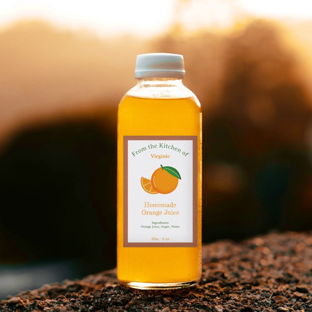 Rustikaler Orangensaftkleber Weinetikett (Rustic Orange Juice Bottle Label Sticker)