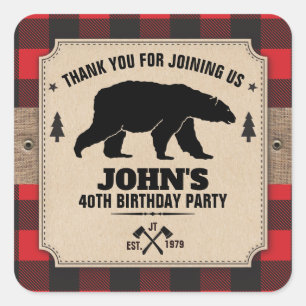 Rustikaler Packpapier-Blick-Büffel kariert mit Quadratischer Aufkleber