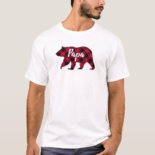Rustikaler Papa Bear Red Buffalo Karierter T - Shi T-Shirt