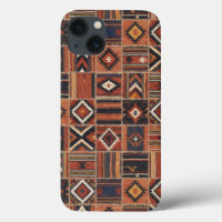 Rustikaler Patchwork-Kilim-Geometrie-Teppich