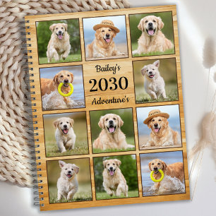Rustikaler Personalisierter Fotomaterial Hund jähr Planer