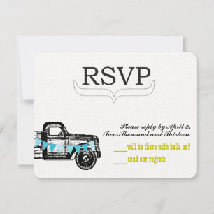 Rustikaler Pickup Truck Vintage Retro RSVP Karte