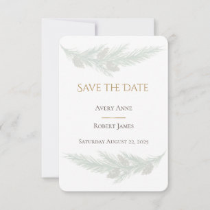 Rustikaler Pine Wasserfarbe Save the Date
