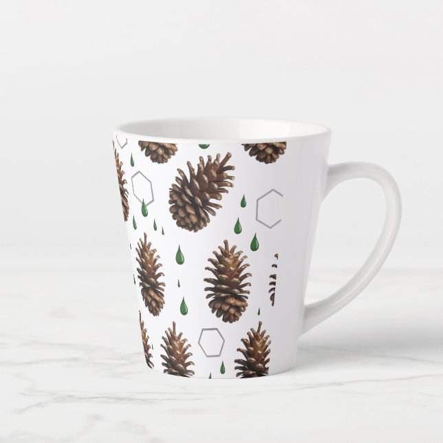 Rustikaler Pinecone Kleine Latte Tasse | Waldurlau (Rechts)