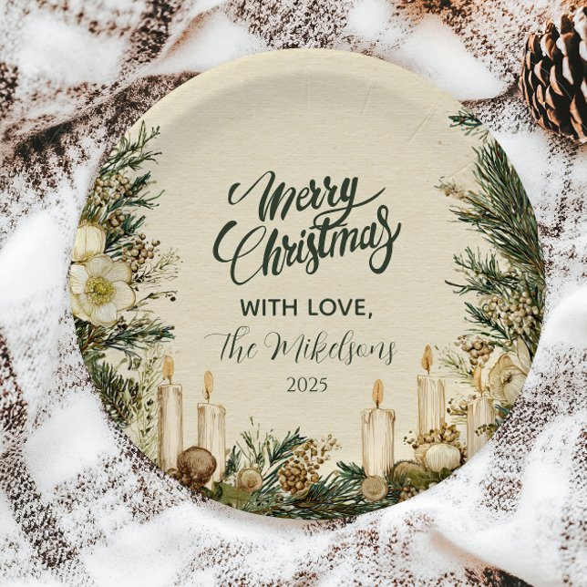 Rustikaler Pinecone Weihnachten Pappteller (Von Creator hochgeladen)