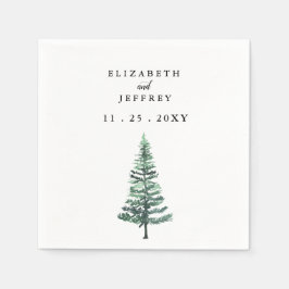 Rustikaler Pinienwald Winter Hochzeit Napa Serviette