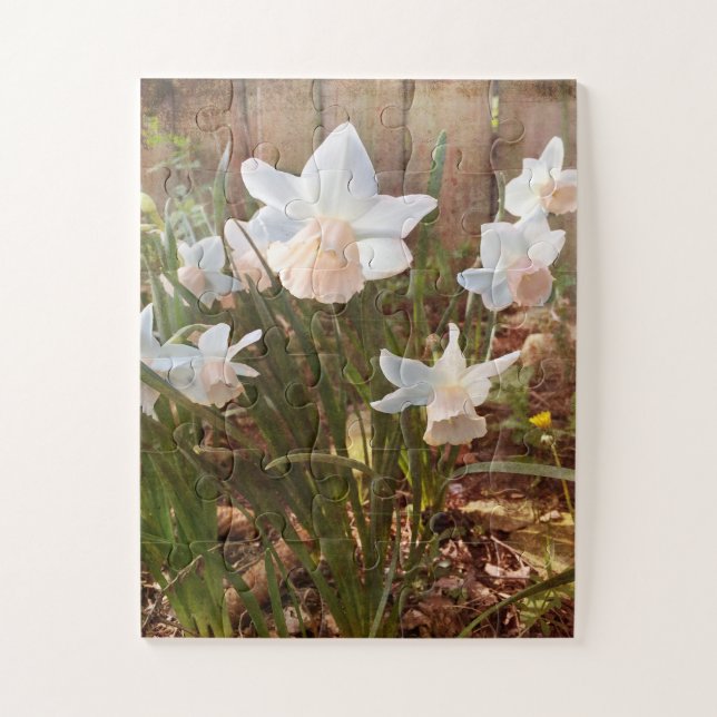 Rustikaler Pink Cup Daffodil Blume Fotografie Puzzle (Vertikal)