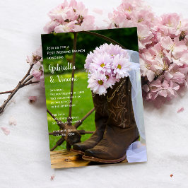 Rustikaler Pink Daisies Western Post Wedding Brunc Einladung