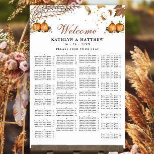 Rustikaler Pumpkin Herbst Hochzeit Alphabetisches Poster