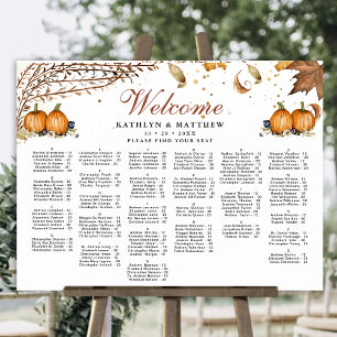 Rustikaler Pumpkin Herbst Hochzeit Alphabetisches  Poster