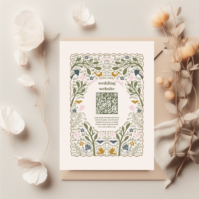 Rustikaler QR-Code für Grünwaldland Fern Wedding Begleitkarte (Von Creator hochgeladen)