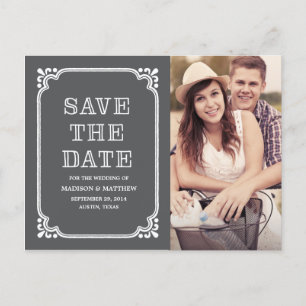 Rustikaler Rahmen Save the Date Postkarte