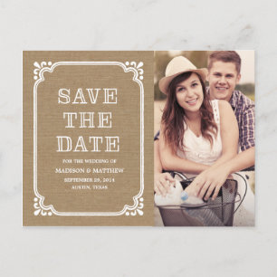 Rustikaler Rahmen Save the Date Postkarte