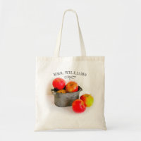 Rustikaler Red Apple Bucket Teacher Name