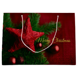 Rustikaler Red Star Niedlicher Weihnachtsgeschenk Große Geschenktüte