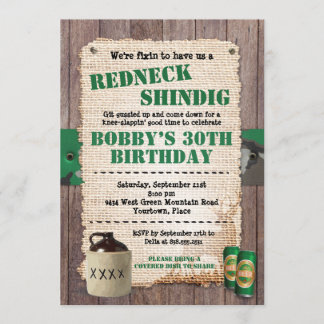 Rustikaler Redneck Hillbilly Party Einladung