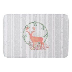 Rustikaler Reindeer Boho Wassercolor Badematte