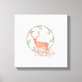 Rustikaler Reindeer Boho Wassercolor Leinwanddruck