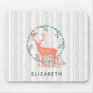 Rustikaler Reindeer Boho Wasserfarbe individuell Mousepad