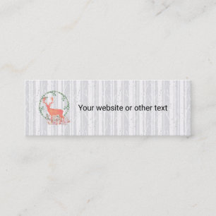 Rustikaler Reindeer Boho Wreath Mini Visitenkarte