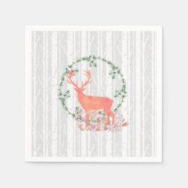 Rustikaler Reindeer Boho Wreath Serviette