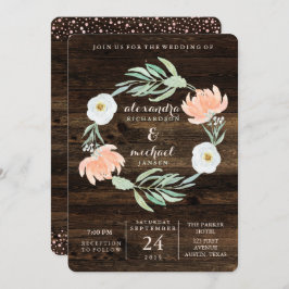 Rustikaler römischer Kranz | Hochzeit Einladung