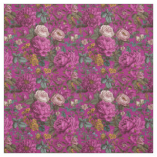 Rustikaler Rosa Botanischer Kühner Boho Blumenstof Stoff