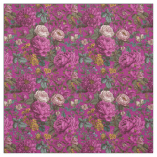 Rustikaler Rosa Botanischer Kühner Boho Blumenstof Stoff