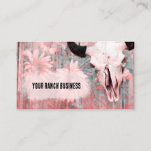 Rustikaler Rosa Western Bull Skull Sonnenblumen Ho