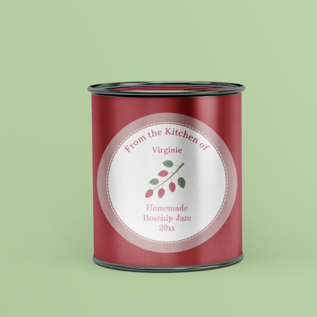 Rustikaler Rosehip-Jam-Aufkleber Runder Aufkleber (Rustic Rosehip Jam Label Sticker)