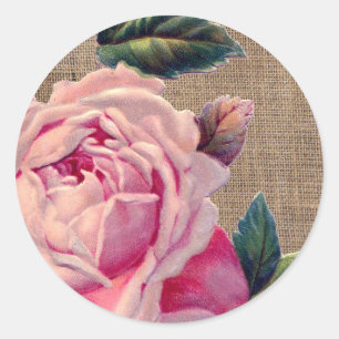 Rustikaler Rosen-Umschlag Aufkleber