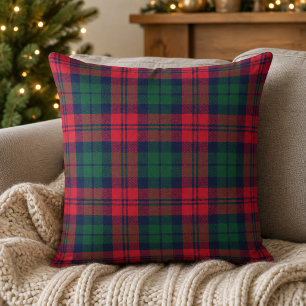 Rustikaler Rot-Grün-Navy-Tartan-Karo-Weihnachten Kissen