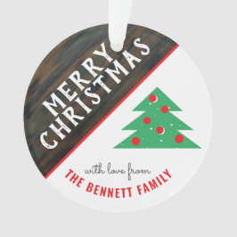 Rustikaler Rot- und Grüner Weihnachtsbaumurlaub Ornament