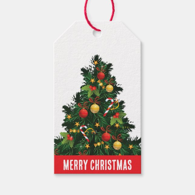 Rustikaler Rot- und Grünkiefer Geschenkanhänger (Vorderseite)