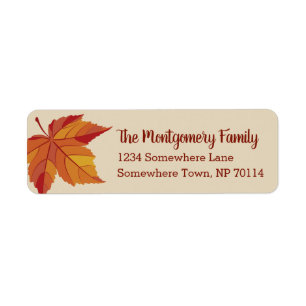 Rustikaler Roter Fall Leaf und Familienname