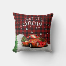 Rustikaler roter LKW Vintage-Schnee-Weihnachtsdeko