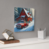 Rustikaler Roter Stall und Vintager LKW