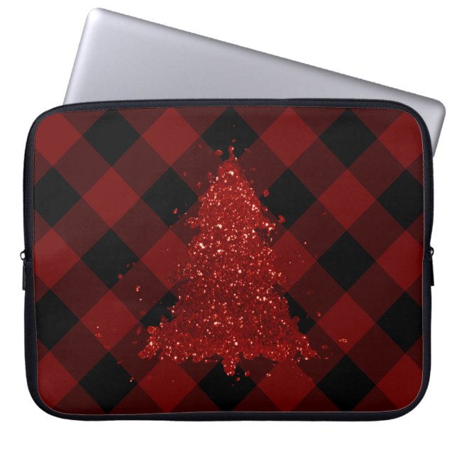 Rustikaler Roter Weihnachtsbaum Modernes Buffalo K Laptopschutzhülle (Vorderseite)