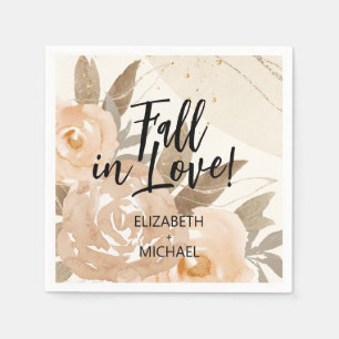 Rustikaler Rückgang der Liebe Peach Blume Serviette