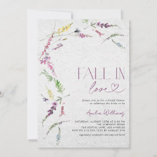 Rustikaler Rückgang der Liebe Wildblume Wasserfarb Einladung