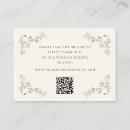 Rustikaler Sage Vintager Blumenrahmen Hochzeitssat Begleitkarte